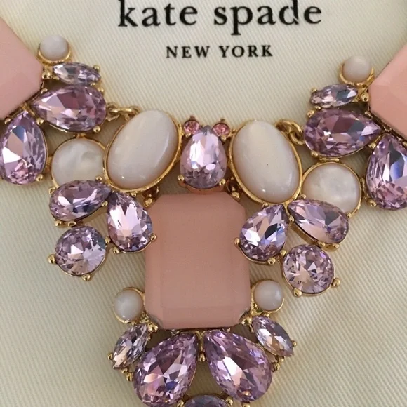 NWT Kate Spade Blush Crystal Glitzy Spritz Necklace - Picture 3 of 6